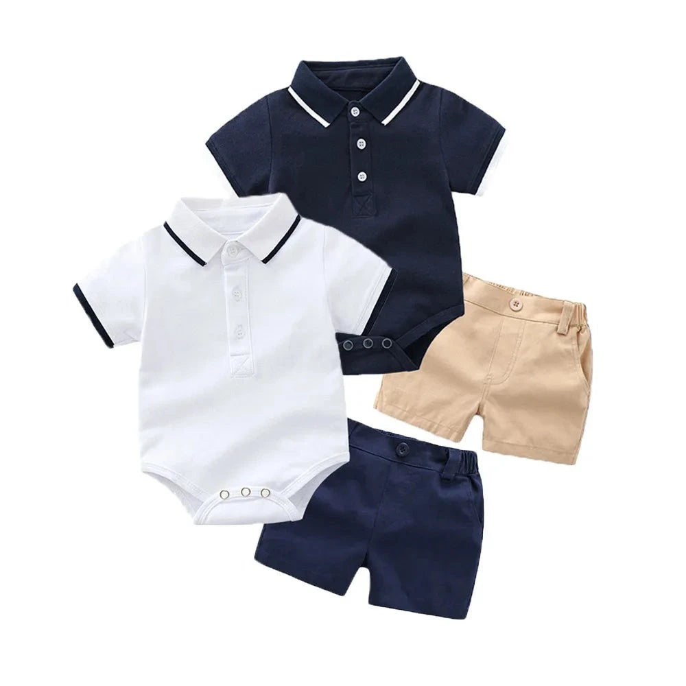 Sett 2 Piece Cotton Top+ Shorts Set 3m-2y (3 Styles)