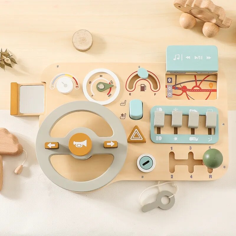 Wooden Car Dashboard Toy for Kids: Imagination-Powered Fun