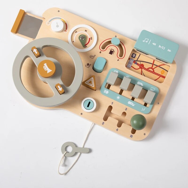 Wooden Car Dashboard Toy for Kids: Imagination-Powered Fun