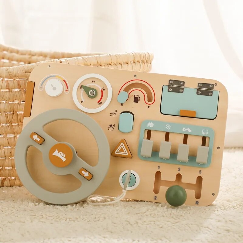 Wooden Car Dashboard Toy for Kids: Imagination-Powered Fun