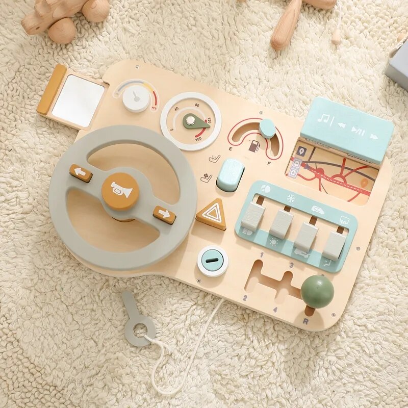 Wooden Car Dashboard Toy for Kids: Imagination-Powered Fun