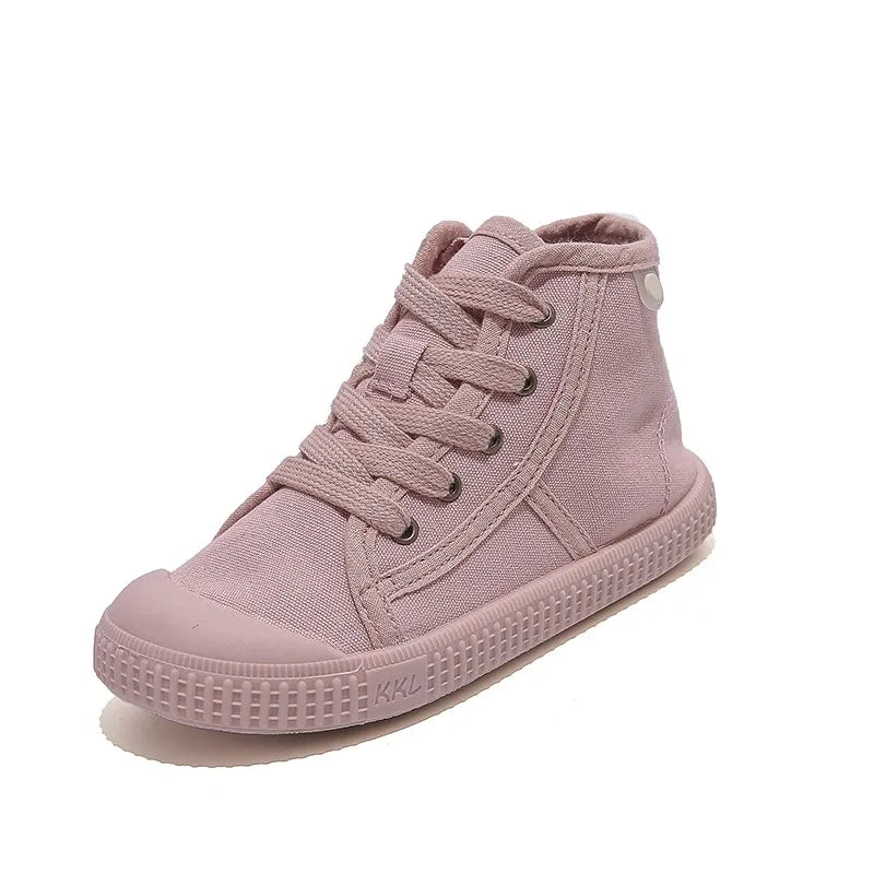 light pink girls runners, canvas summer shoes for girls