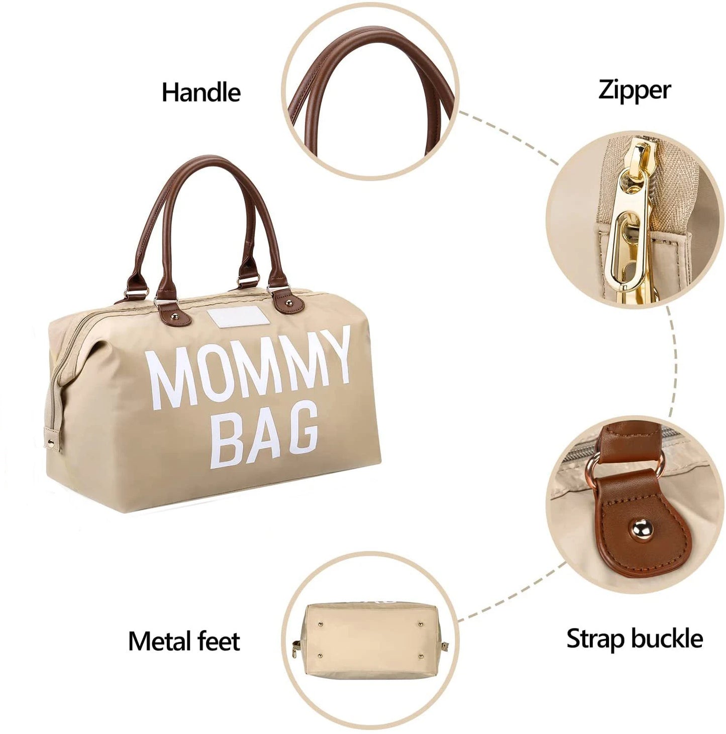 Mama Large Capacity Tote Bag Travel, Diaper Bag Set (9 Colors)