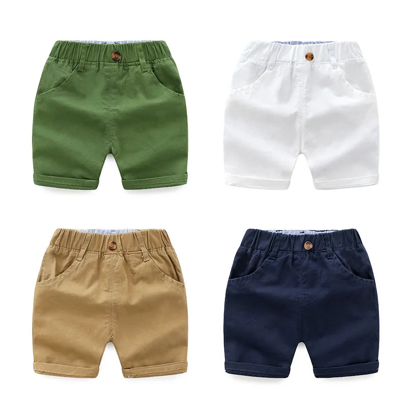 boys  sailer shorts in green, beige, white and dark blue.