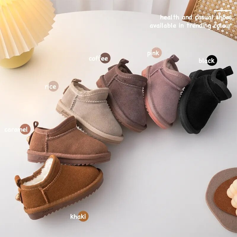 Gerda Genuine Cowhide Snow Boots
