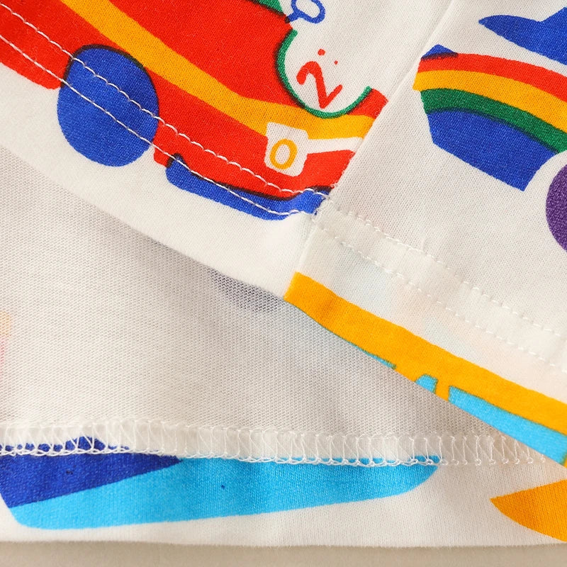 Toddler t shirt with bright car graphics with reinforced seams.