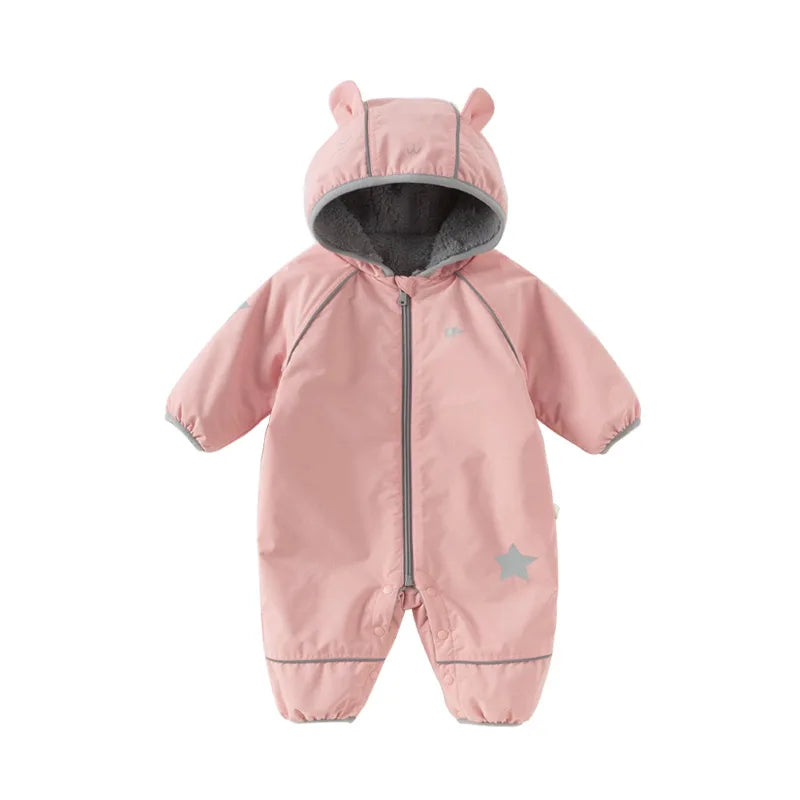 Dave and bella Pibk bear  baby snowsuit.