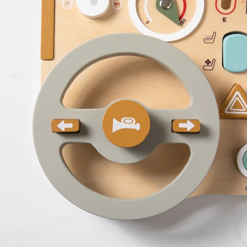 Wooden Car Dashboard Toy for Kids: Imagination-Powered Fun