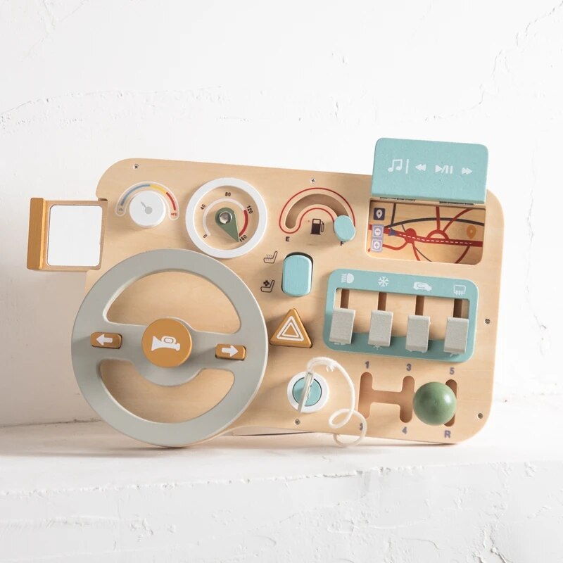 Wooden Car Dashboard Toy for Kids: Imagination-Powered Fun