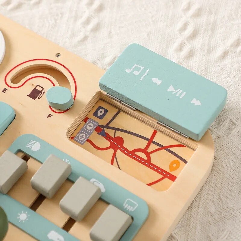 Wooden Car Dashboard Toy for Kids: Imagination-Powered Fun