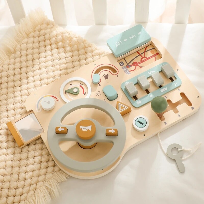 Wooden Car Dashboard Toy for Kids: Imagination-Powered Fun