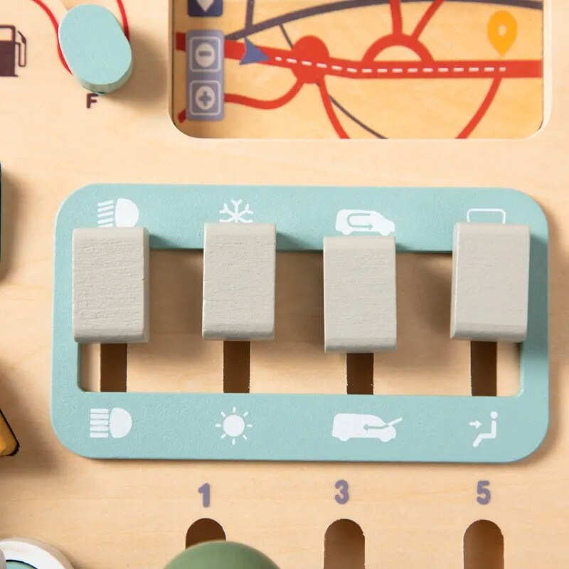 Wooden Car Dashboard Toy for Kids: Imagination-Powered Fun