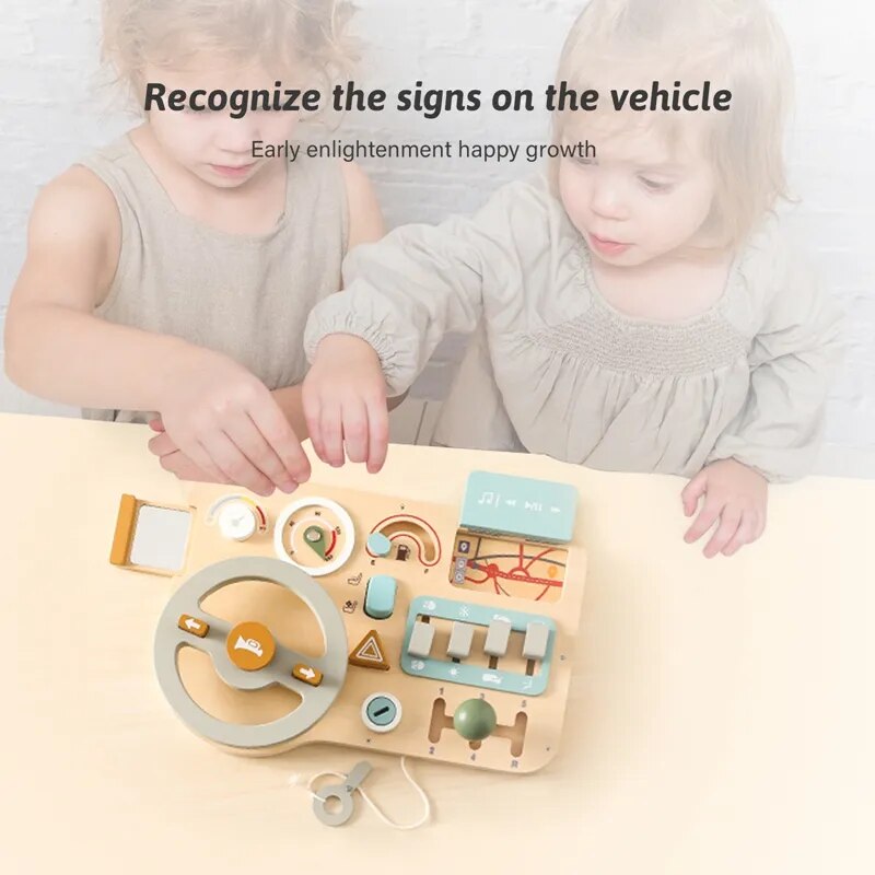 Wooden Car Dashboard Toy for Kids: Imagination-Powered Fun