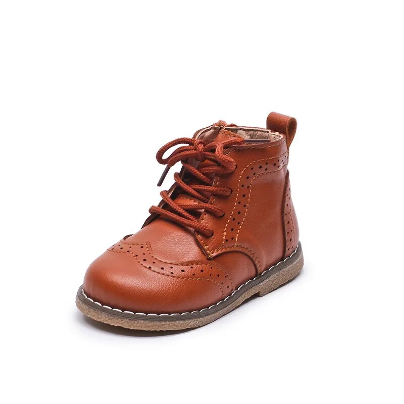 Leather Shoes Kids Ankle Boots in Black and Brown (Sizes 21-30) (2 Colors)