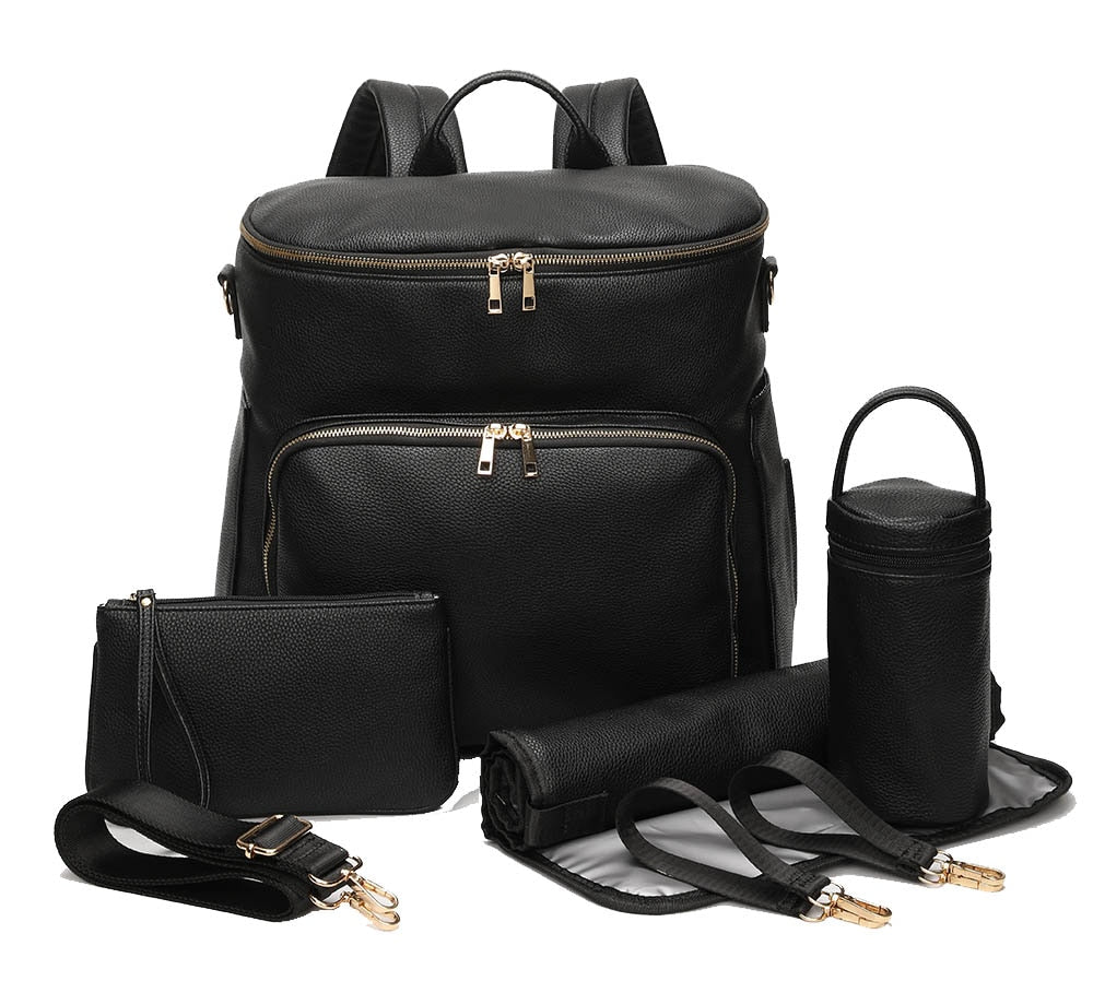 Diaper Bag Backpack Faux Leather