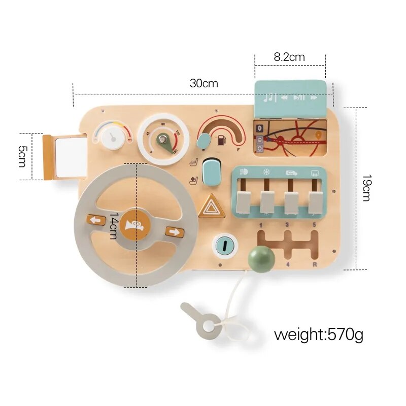 Wooden Car Dashboard Toy for Kids: Imagination-Powered Fun