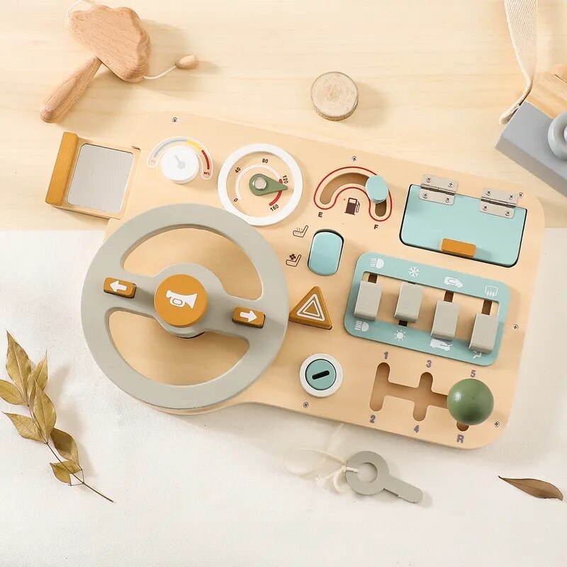 Wooden Car Dashboard Toy for Kids: Imagination-Powered Fun