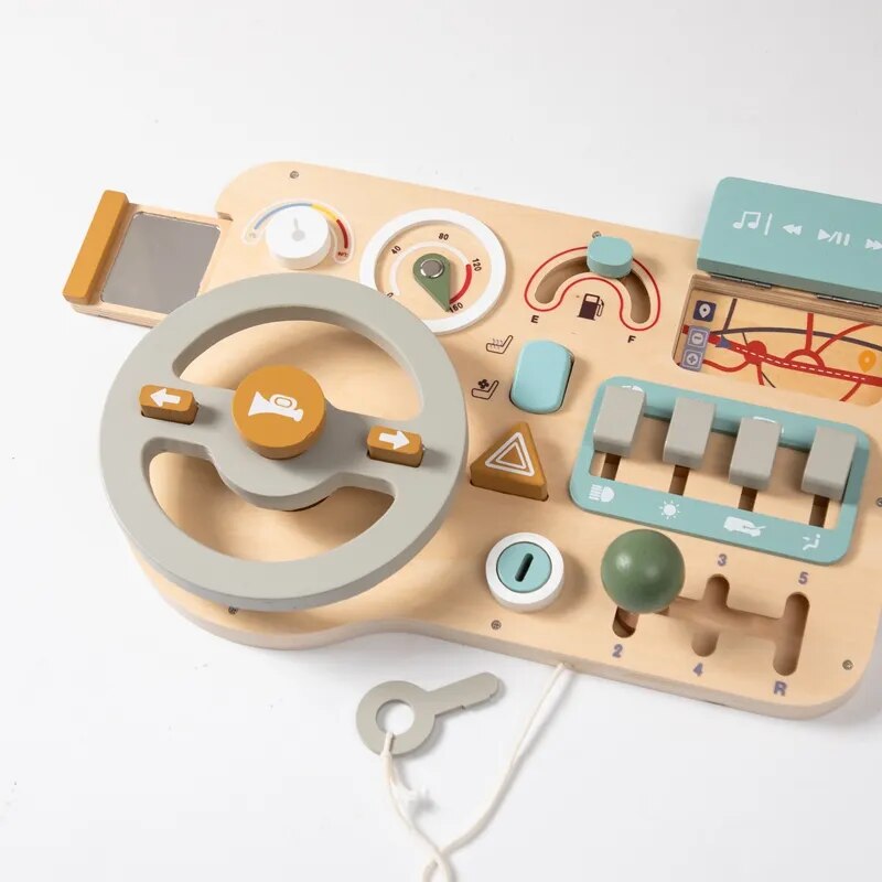 Wooden Car Dashboard Toy for Kids: Imagination-Powered Fun