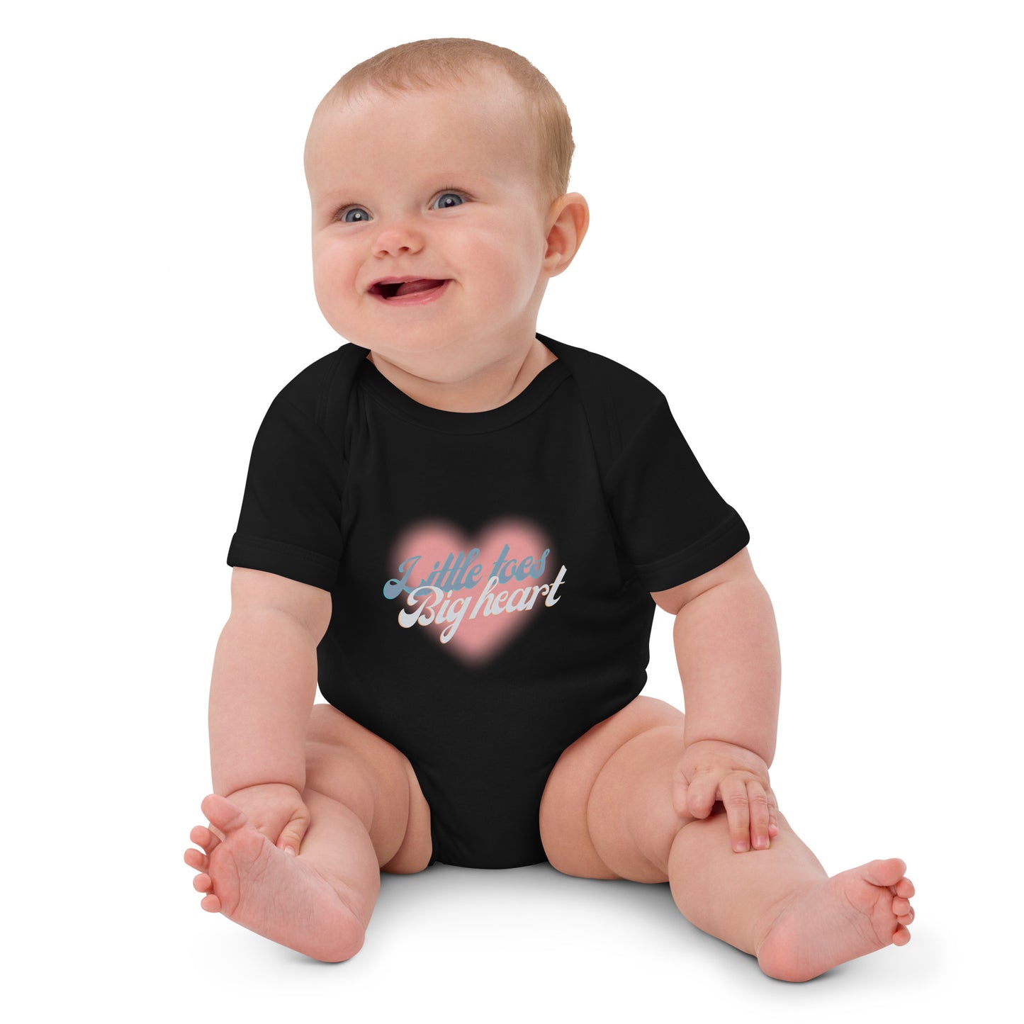 Organic Cotton baby bodysuit Little Toes Big Heart