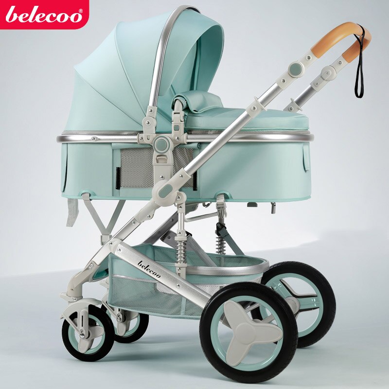 Luxury Baby Stroller 3 in 1 High Landscape Baby Cart Can Sit Can Lie Portable Pushchair Baby Cradel Infant Carrier Free Shipping
