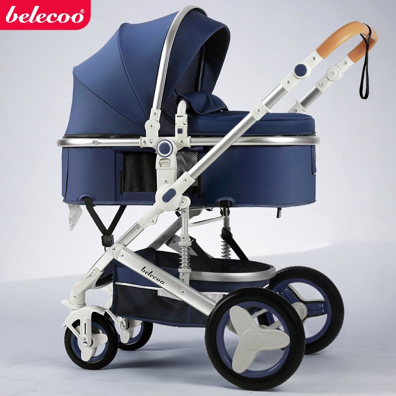 Luxury Baby Stroller 3 in 1 High Landscape Baby Cart Can Sit Can Lie Portable Pushchair Baby Cradel Infant Carrier Free Shipping