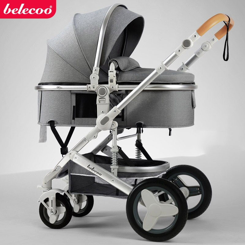 Luxury Baby Stroller 3 in 1 High Landscape Baby Cart Can Sit Can Lie Portable Pushchair Baby Cradel Infant Carrier Free Shipping