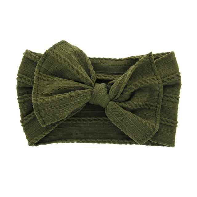 Green baby headband Bow