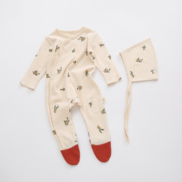 Print Baby Romper and Matching Hat (6 Styles )