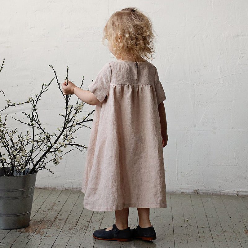 Bómull Girls Dress 7M to 6Y (3 Colors)
