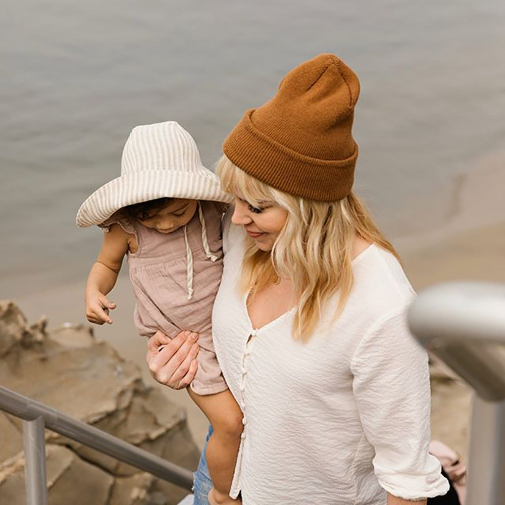 Toddler hat, wide brimmed summer hat with ties