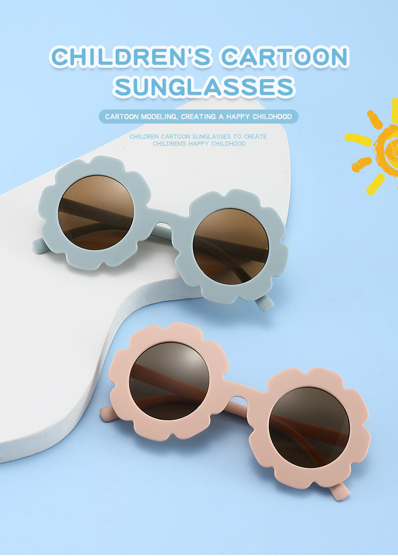 New Sun Flower Round Cute kids sunglasses UV400