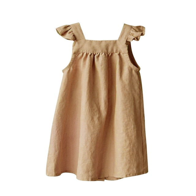 Green Girls Party Summer Dress, sleeveless knee length