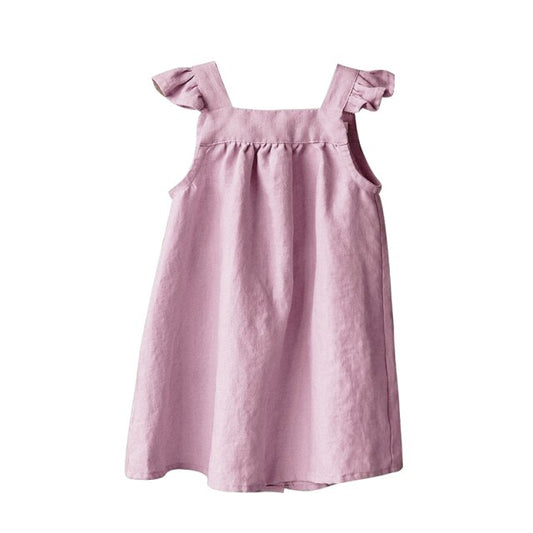 Pink Girls Party Summer Dress, sleeveless knee length