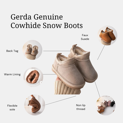 Gerda Genuine Cowhide Snow Boots