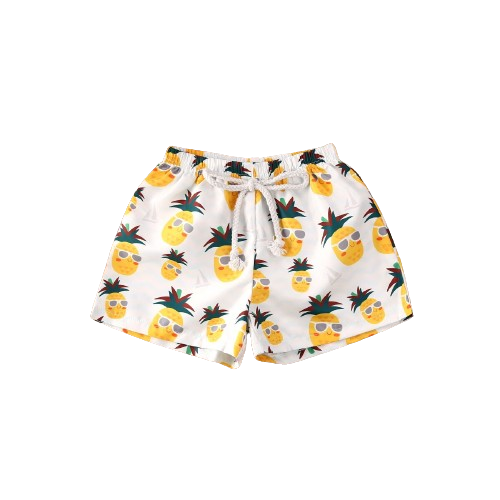 Boys swim trunks with cool pinapple graphics