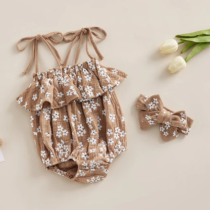 Stella Girls Summer Romper with Headband