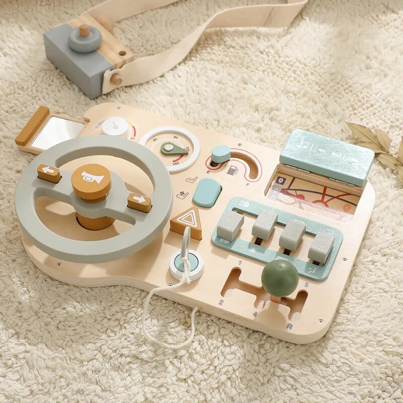 Wooden Car Dashboard Toy for Kids: Imagination-Powered Fun
