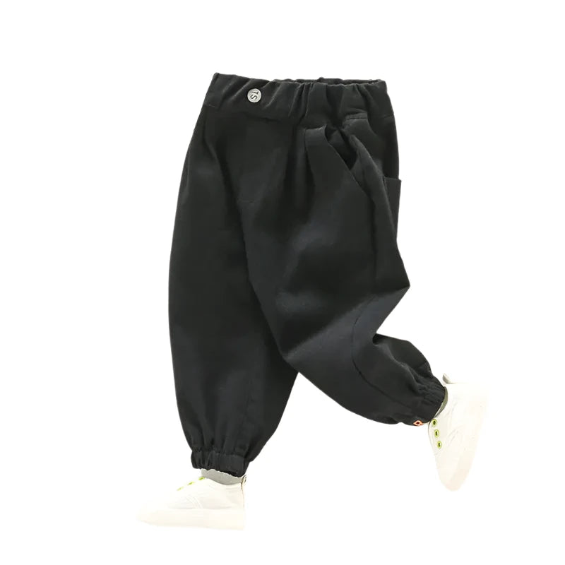 Toddler boys cargo pants in black