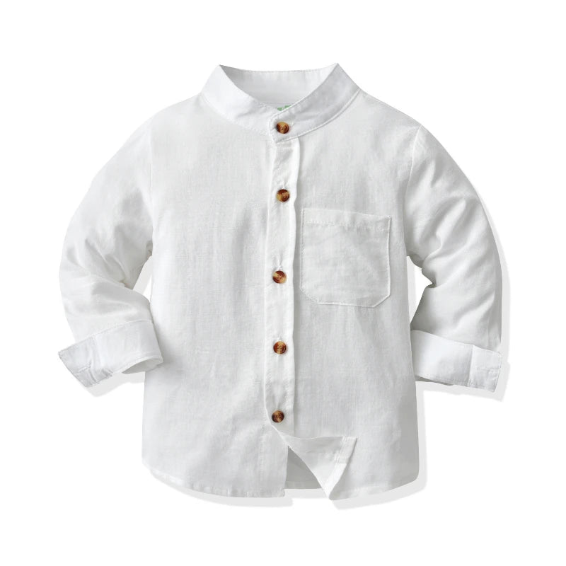 Kids white linen shirt