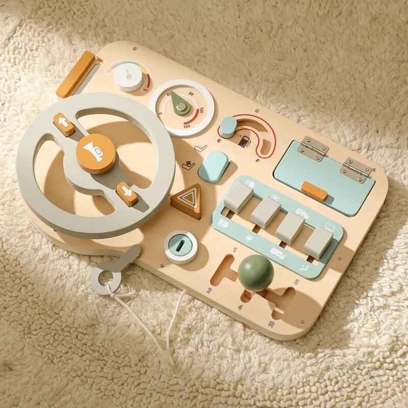 Wooden Car Dashboard Toy for Kids: Imagination-Powered Fun