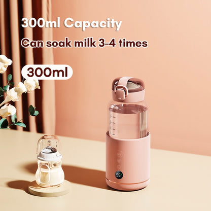 Portable Water Warmer for Baby Formula 300ml Precise Temperature Control Water Warmer Electric Kettle for Car Travel Outdoor