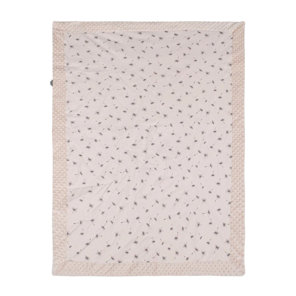 Light beige kids blanket that is plush and super soft. 