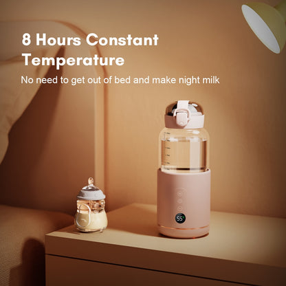 Portable Water Warmer for Baby Formula 300ml Precise Temperature Control Water Warmer Electric Kettle for Car Travel Outdoor