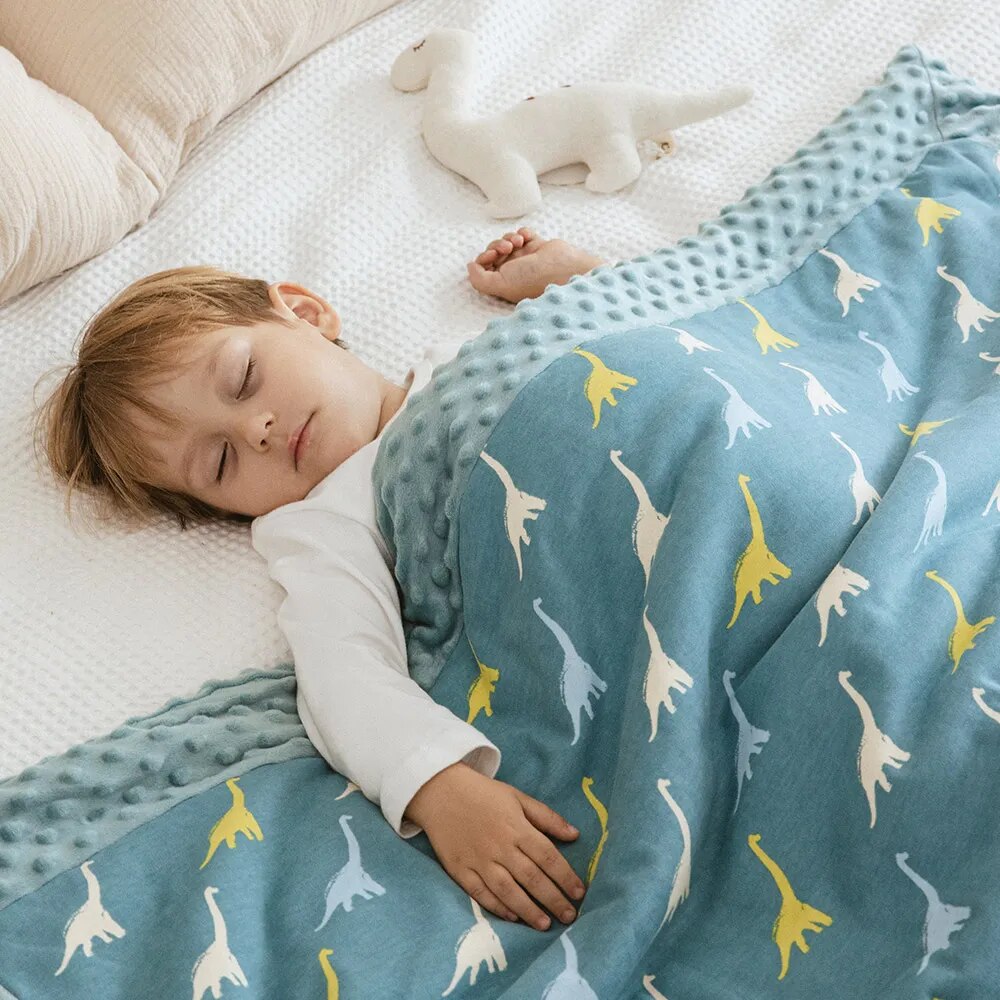Plush Kids Blanket 120*150Cm 1-6 Years Crib Blanket Warm or Cool