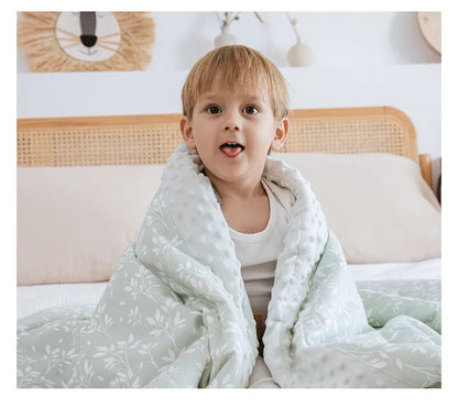 Kura Plush Kids Crib Blanket 120*150Cm 1-6 Years (5 Colors) (Cool and Warm)