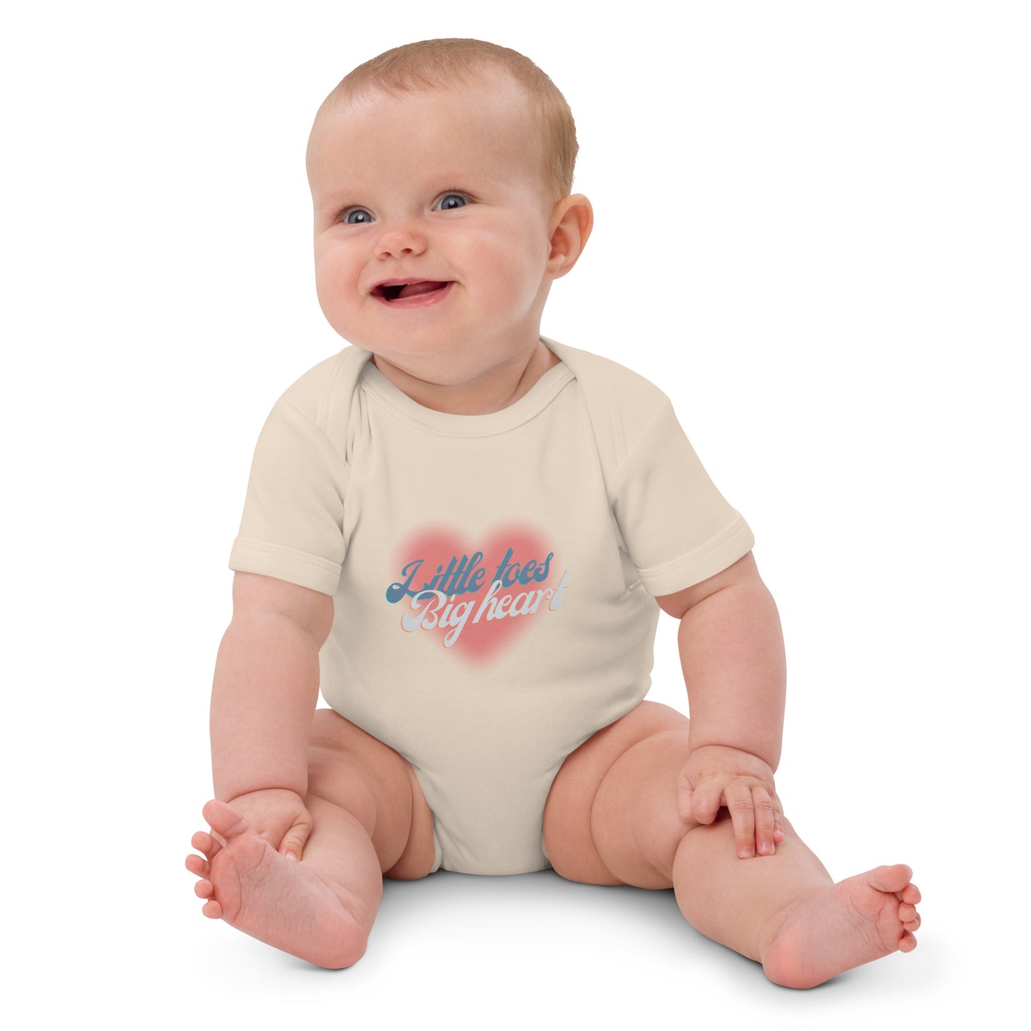 Organic Cotton baby bodysuit Little Toes Big Heart
