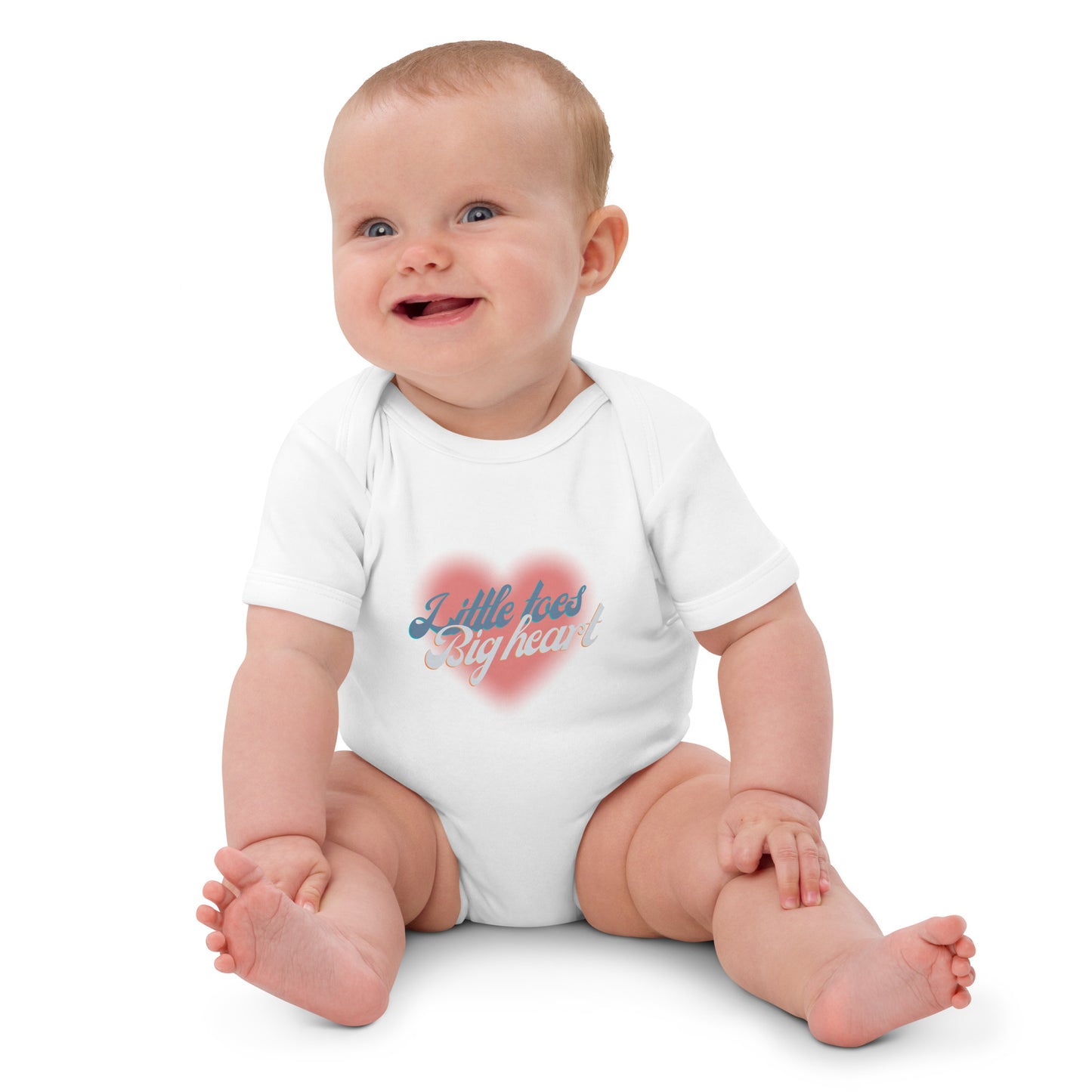 Organic Cotton baby bodysuit Little Toes Big Heart