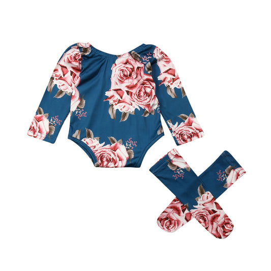 Floral Bodysuit and Matching Socks 3-24M (62-92)
