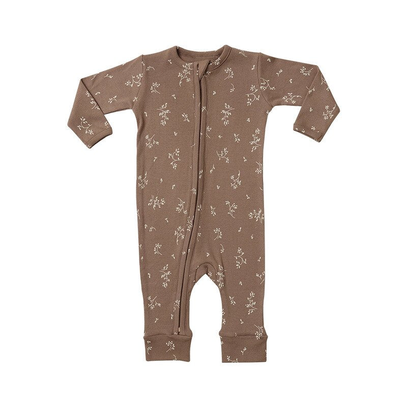 brown cotton baby sleeper