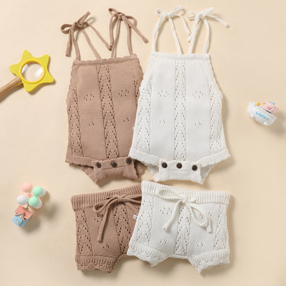 Lula Lace-up Knitted Baby Romper